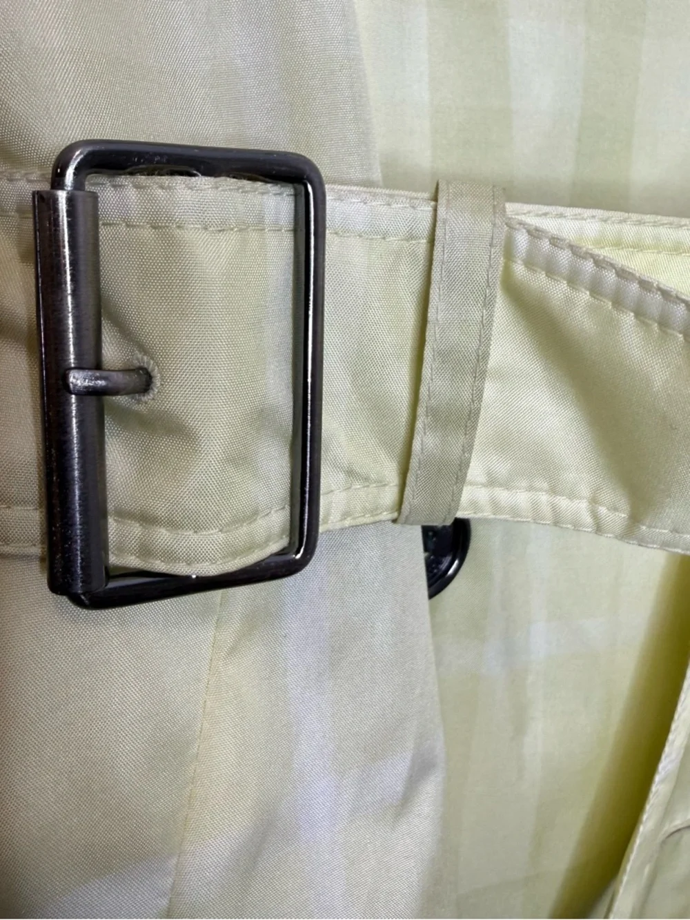 Burberry Brit Check Belted Trench Coat Pale Yellow US 8 / UK 10 - Picture 6 of 13
